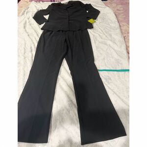 Duet Designs Women's Black 2-Piece Pant Suit Petites Size S